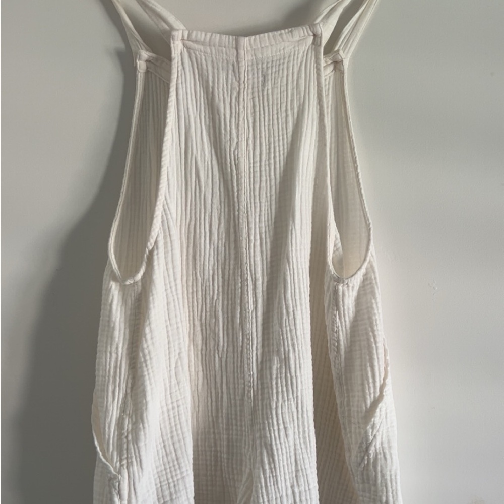 Colsie Cream Textured Overalls - Picture 2 of 3